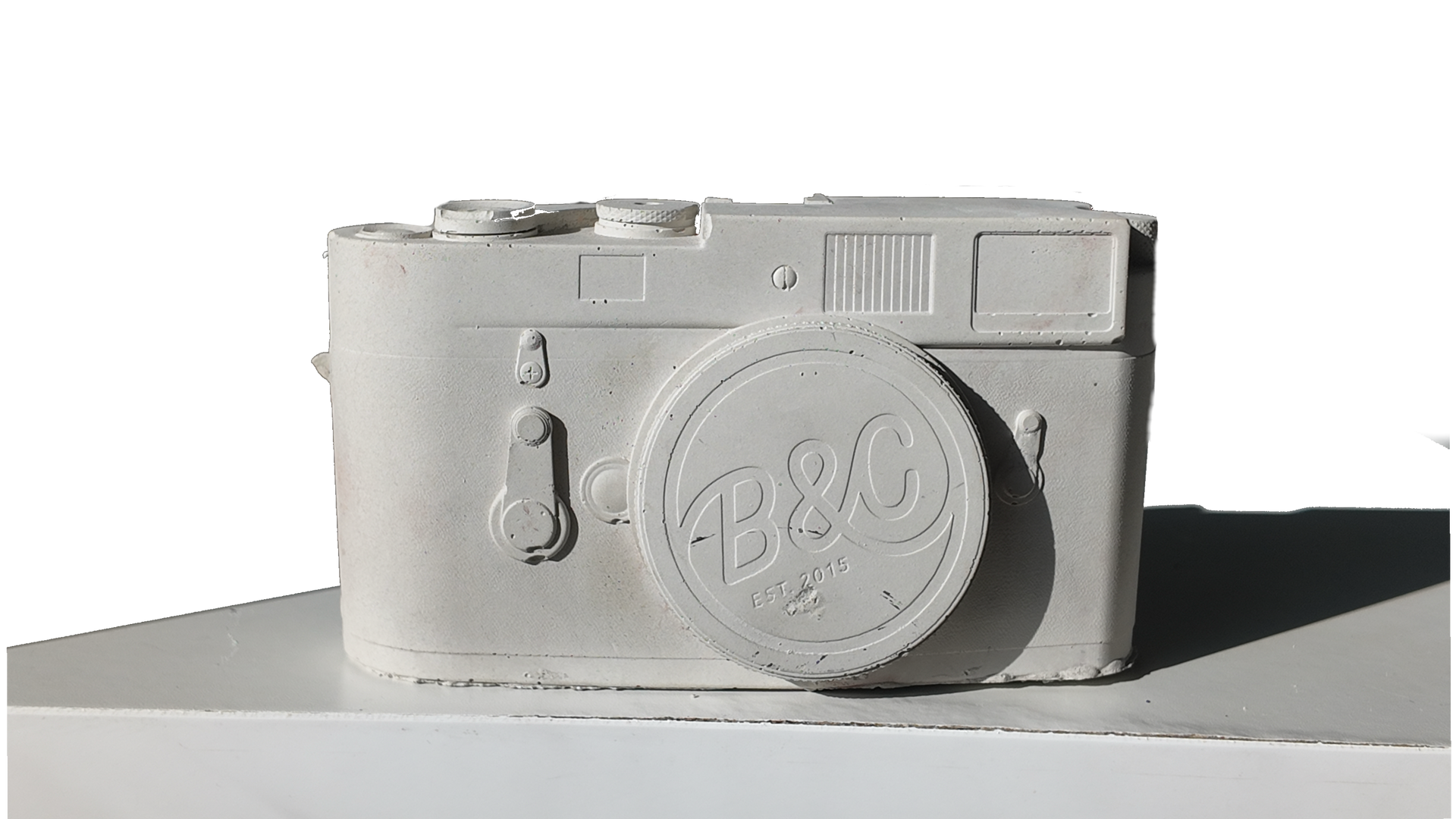 Concrete Analog Camera Sculpture Modern Minimalist Desk Decor