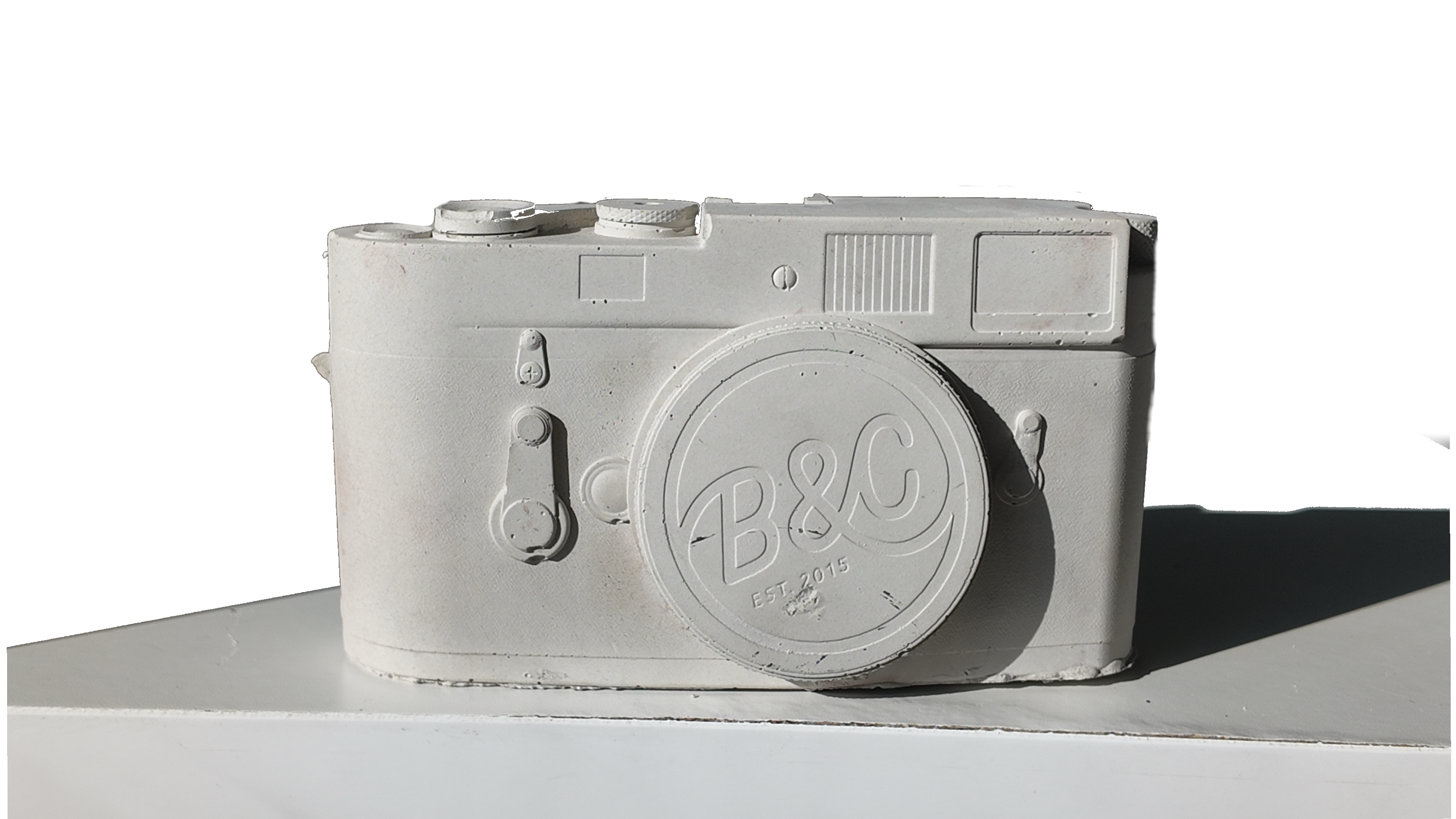 Concrete Analog Camera Sculpture Modern Minimalist Desk Decor