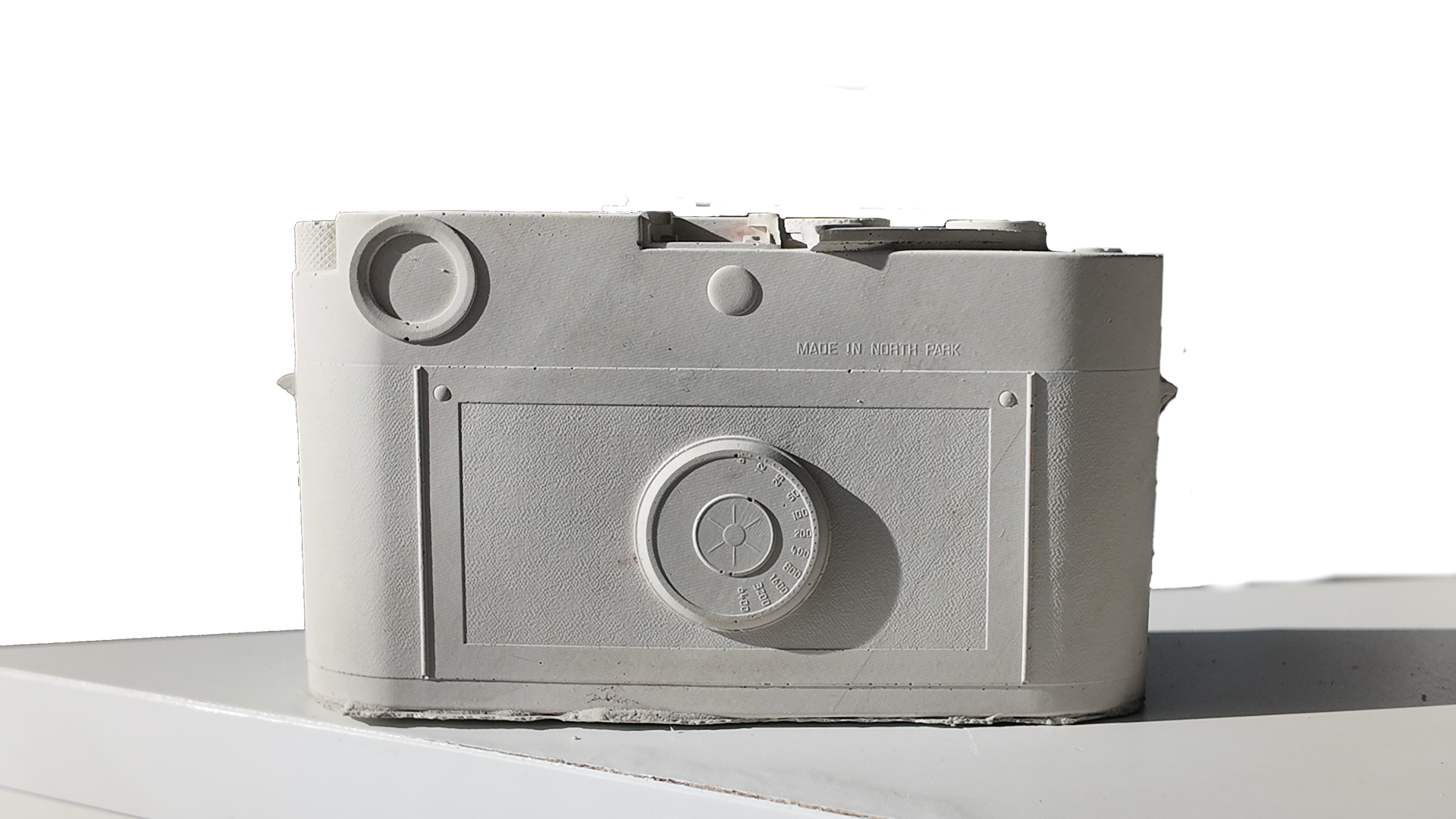 Concrete Analog Camera Sculpture Modern Minimalist Desk Decor