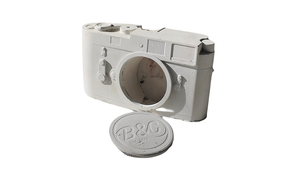Concrete Analog Camera Sculpture Modern Minimalist Desk Decor