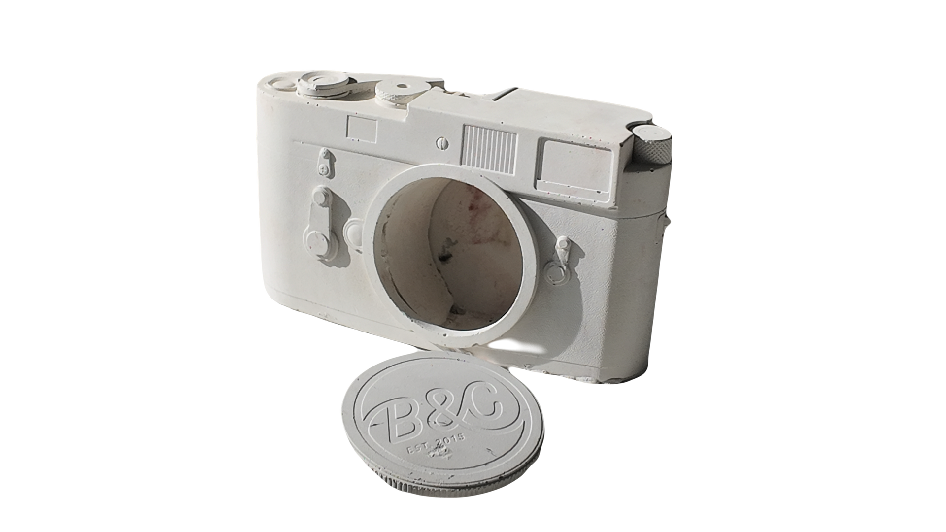 Concrete Analog Camera Sculpture Modern Minimalist Desk Decor