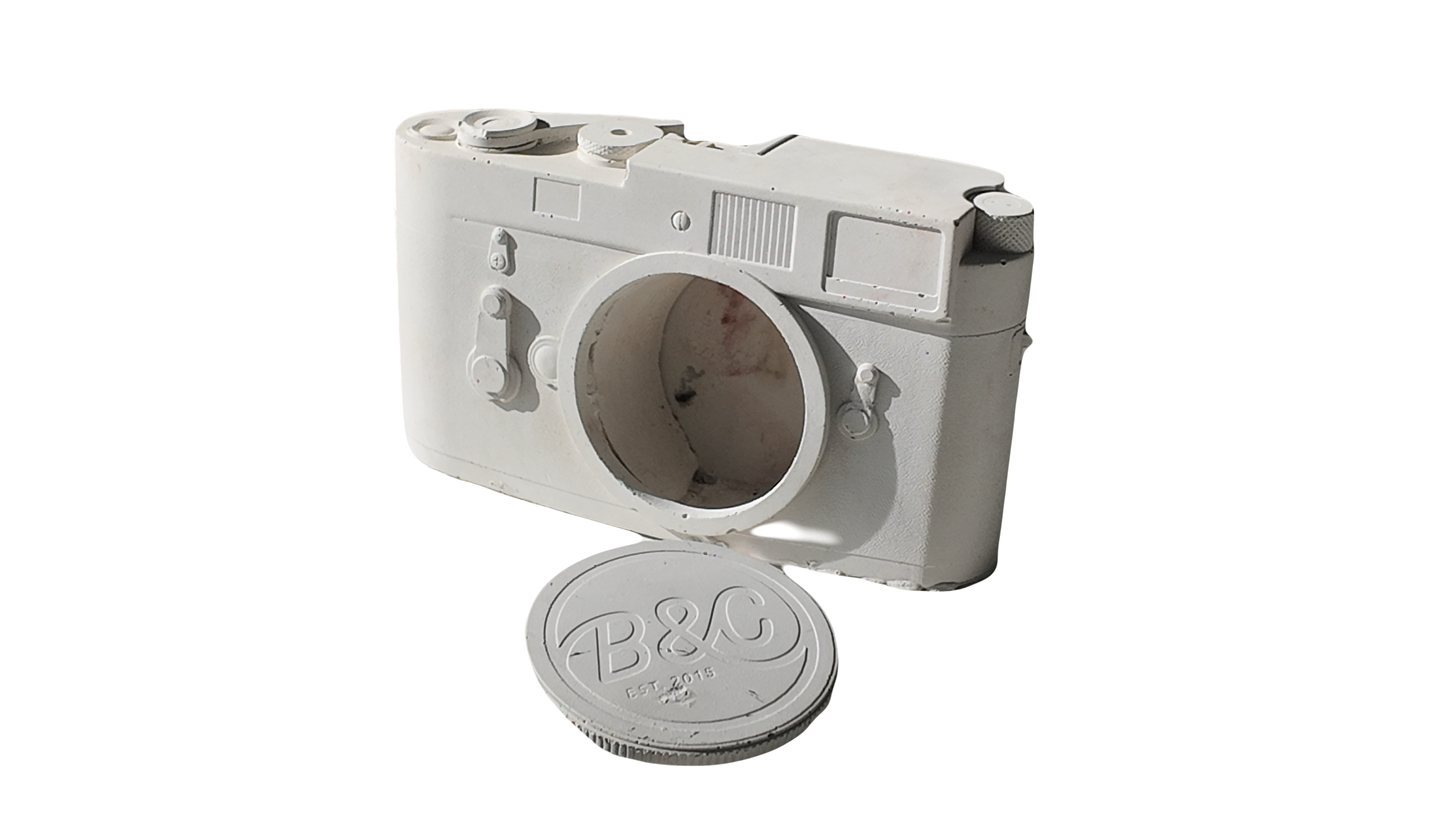 Concrete Analog Camera Sculpture Modern Minimalist Desk Decor