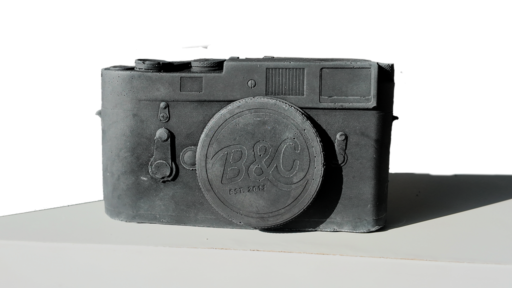 Concrete Analog Camera Sculpture Modern Minimalist Desk Decor