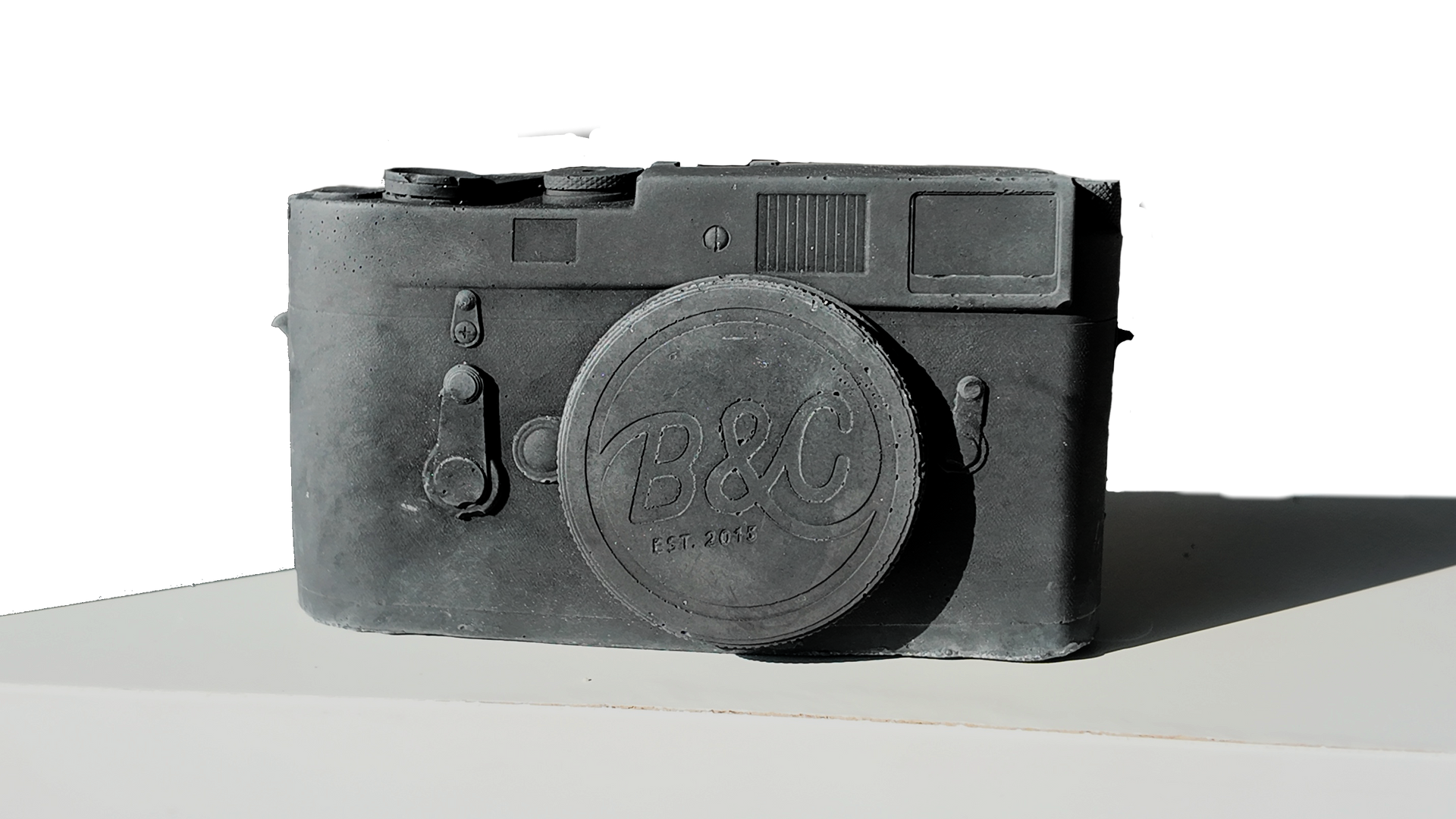Concrete Analog Camera Sculpture Modern Minimalist Desk Decor