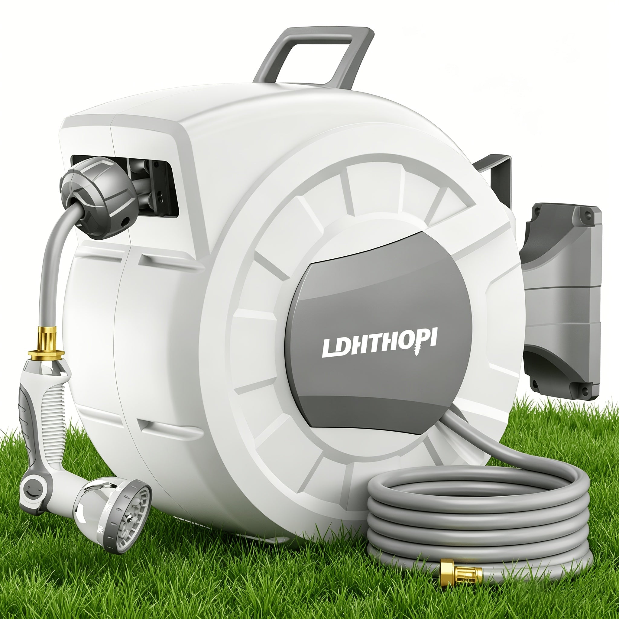 Retractable Garden Hose Reel with Auto Rewind Wall Mounted System