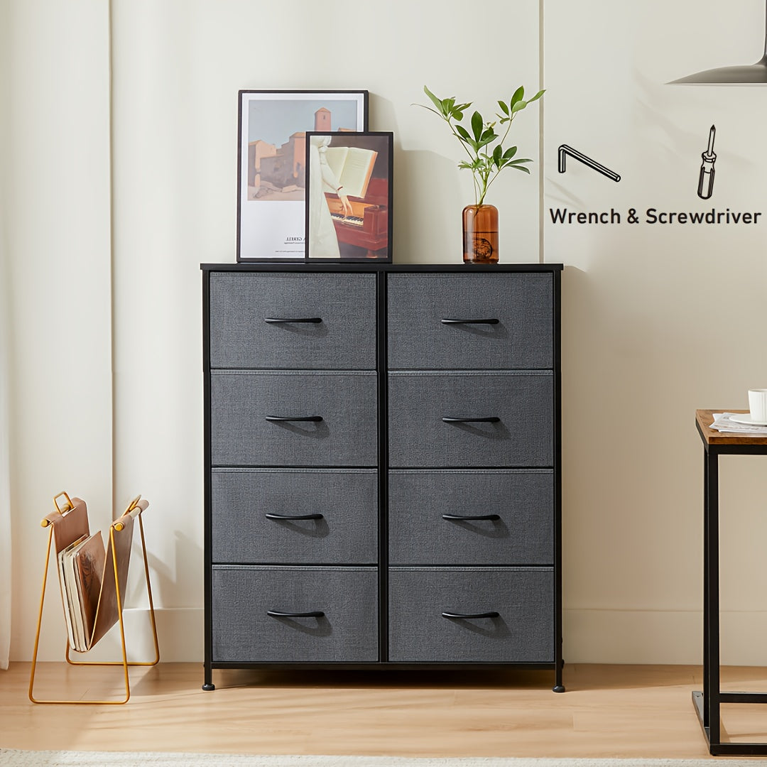 8-Drawer Fabric Dresser Organizer Chest for Bedroom and Hallway