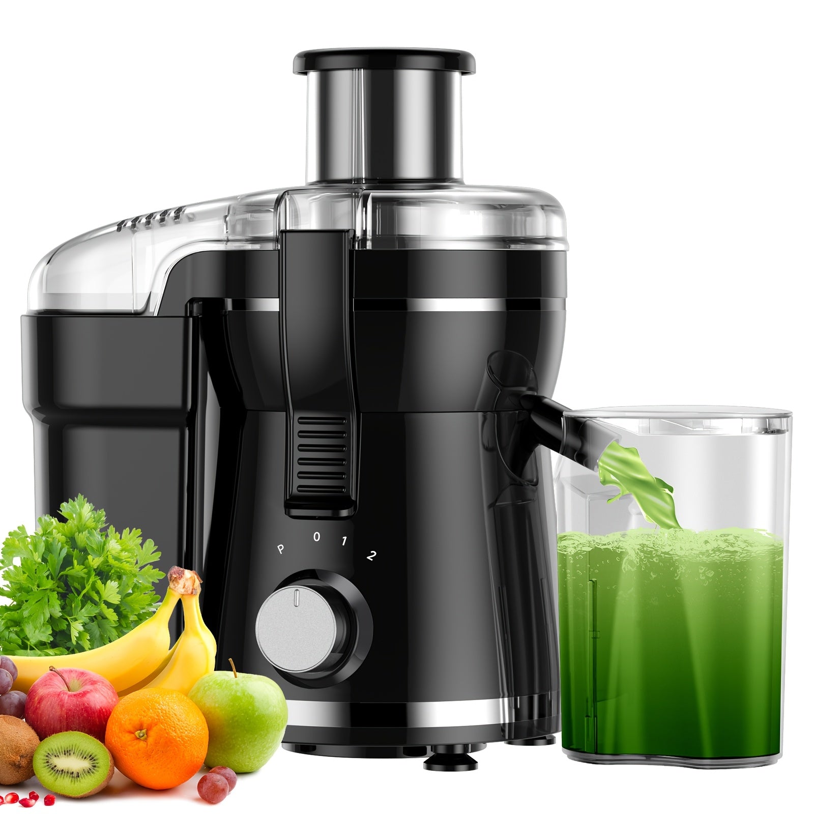 500W Centrifugal Juicer Machine, 3-Speed Fruit & Vegetable Extractor