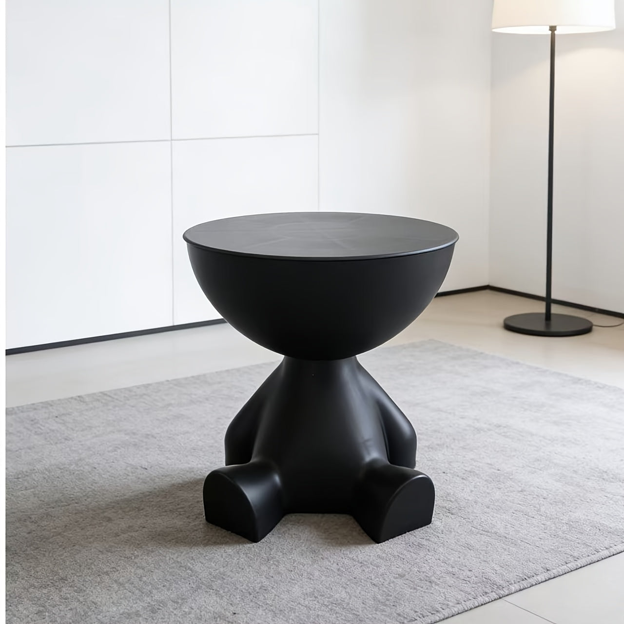 Modern Bear Side Table with Storage, Whimsical Animal Nightstand