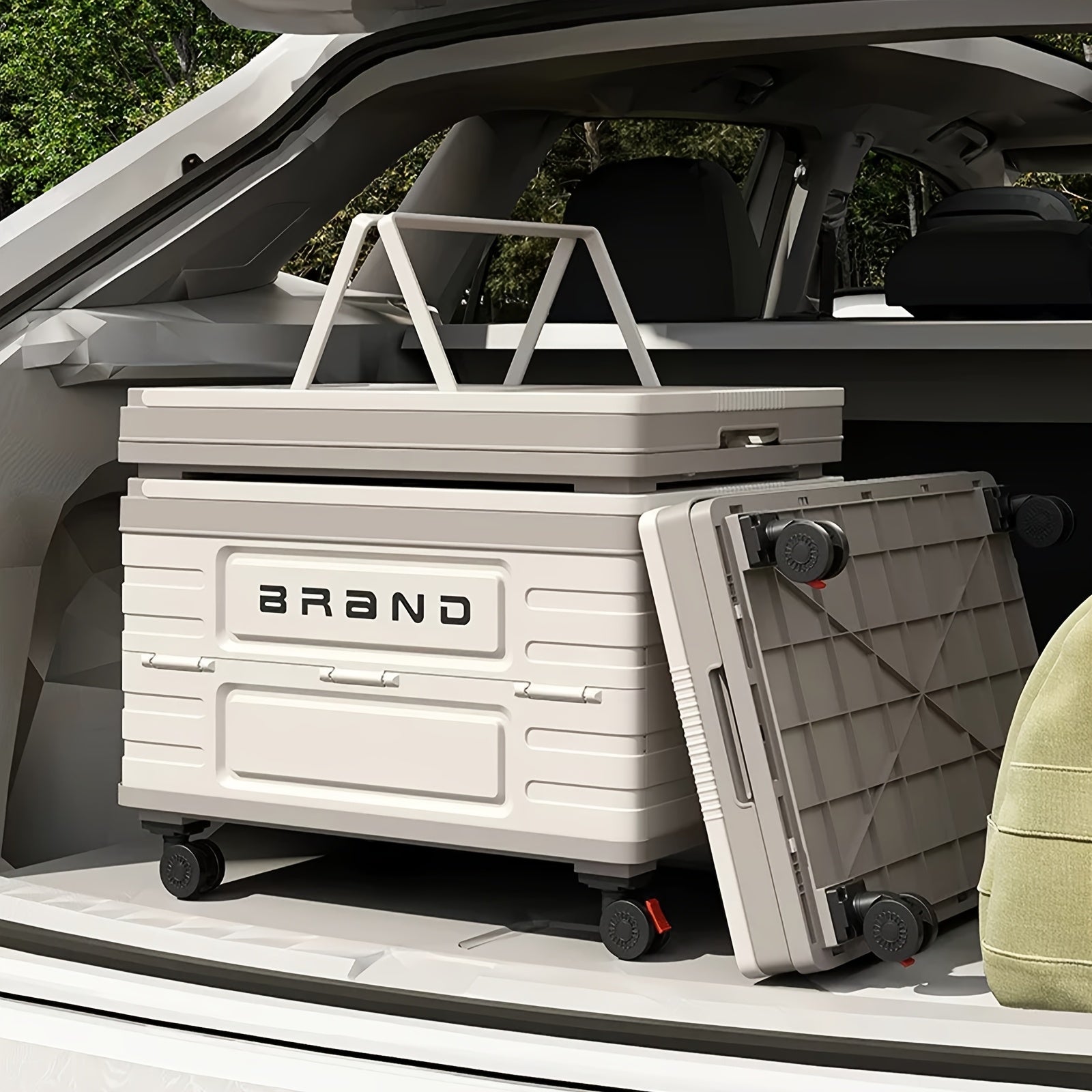 Foldable Storage Box with Wheels and Lid - Portable Organizer