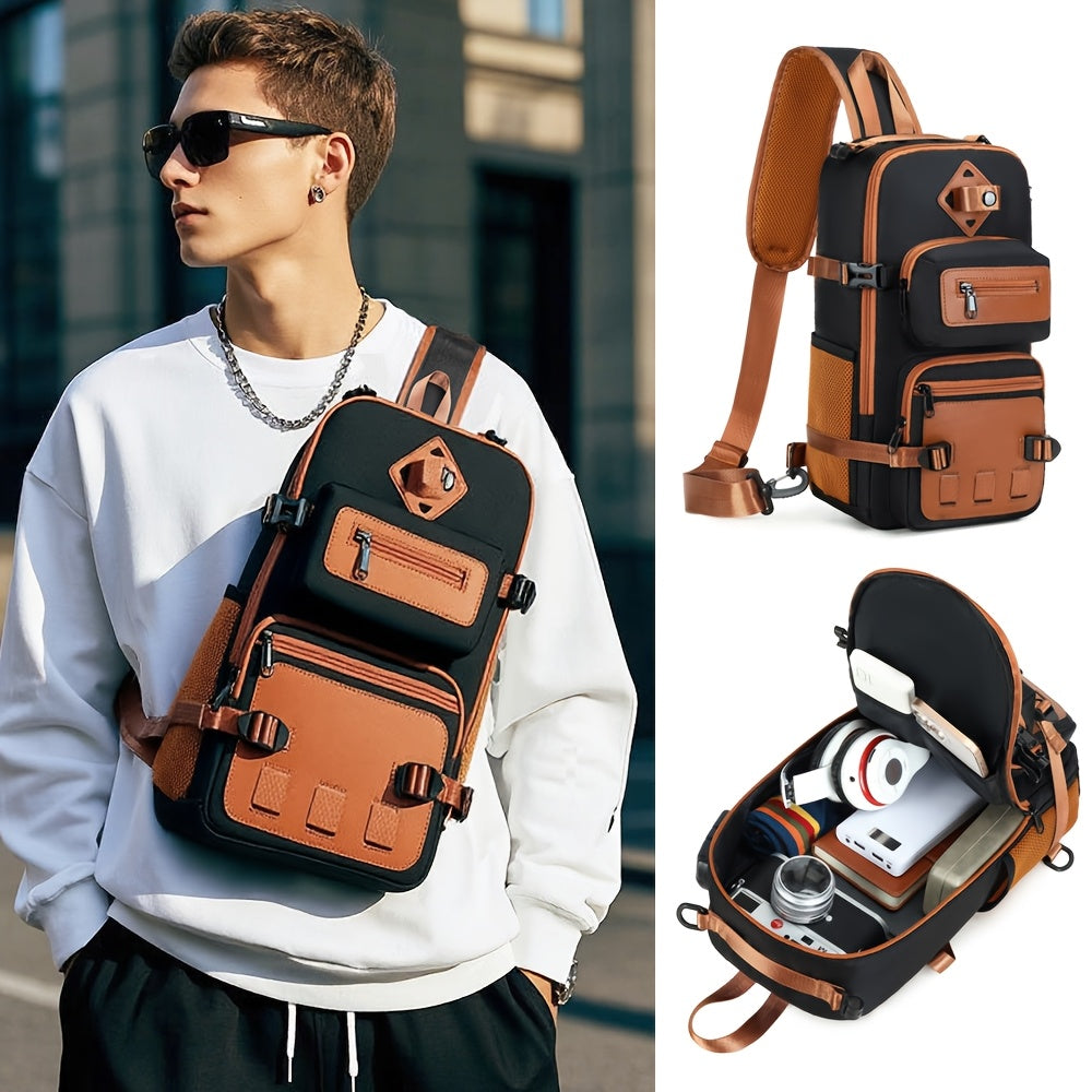 Anti-Theft Sling Bag Crossbody Chest Backpack with USB Waterproof