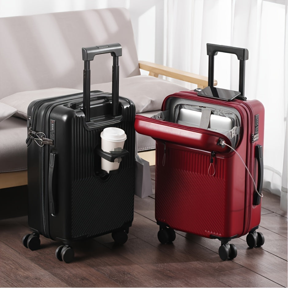 Modern Hard Shell Carry-On Suitcase with Laptop Pocket & TSA Lock