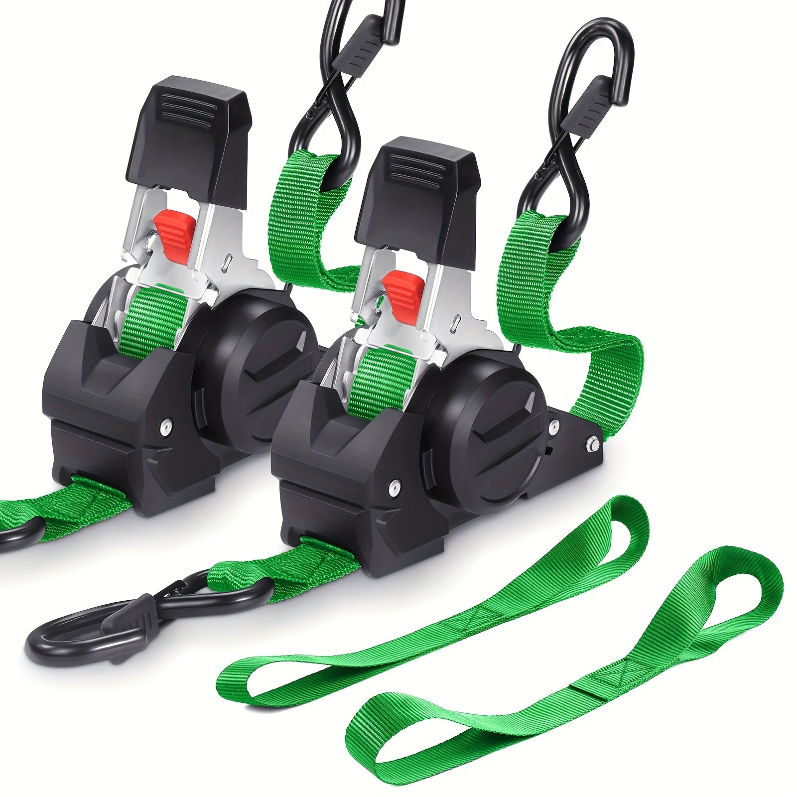 4PCS Retractable Ratchet Tie Down Straps 10FT Heavy Duty
