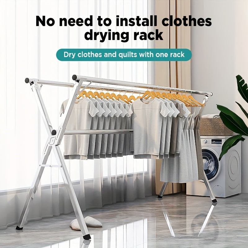 Extendable Stainless Steel Folding Laundry Drying Rack 48.4-78.7"