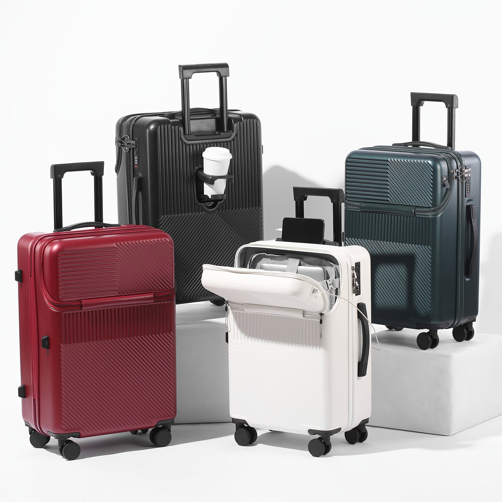 Modern Hard Shell Carry-On Suitcase with Laptop Pocket & TSA Lock