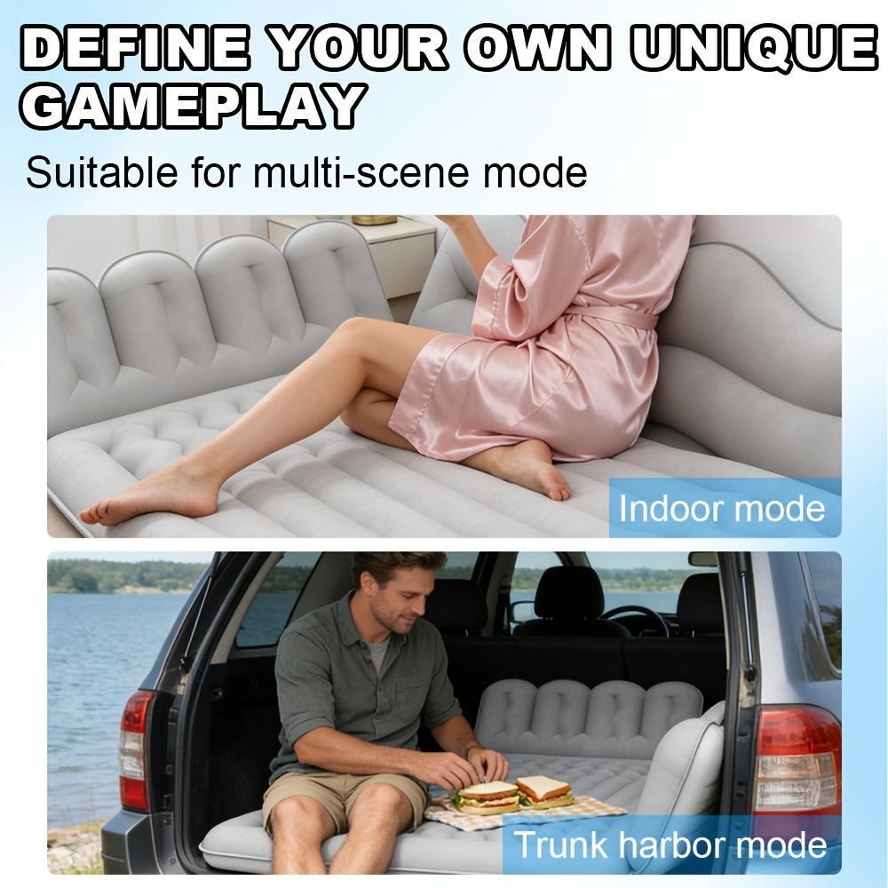 Inflatable Car Back Seat Mattress for SUV Travel with Pump & Pillows