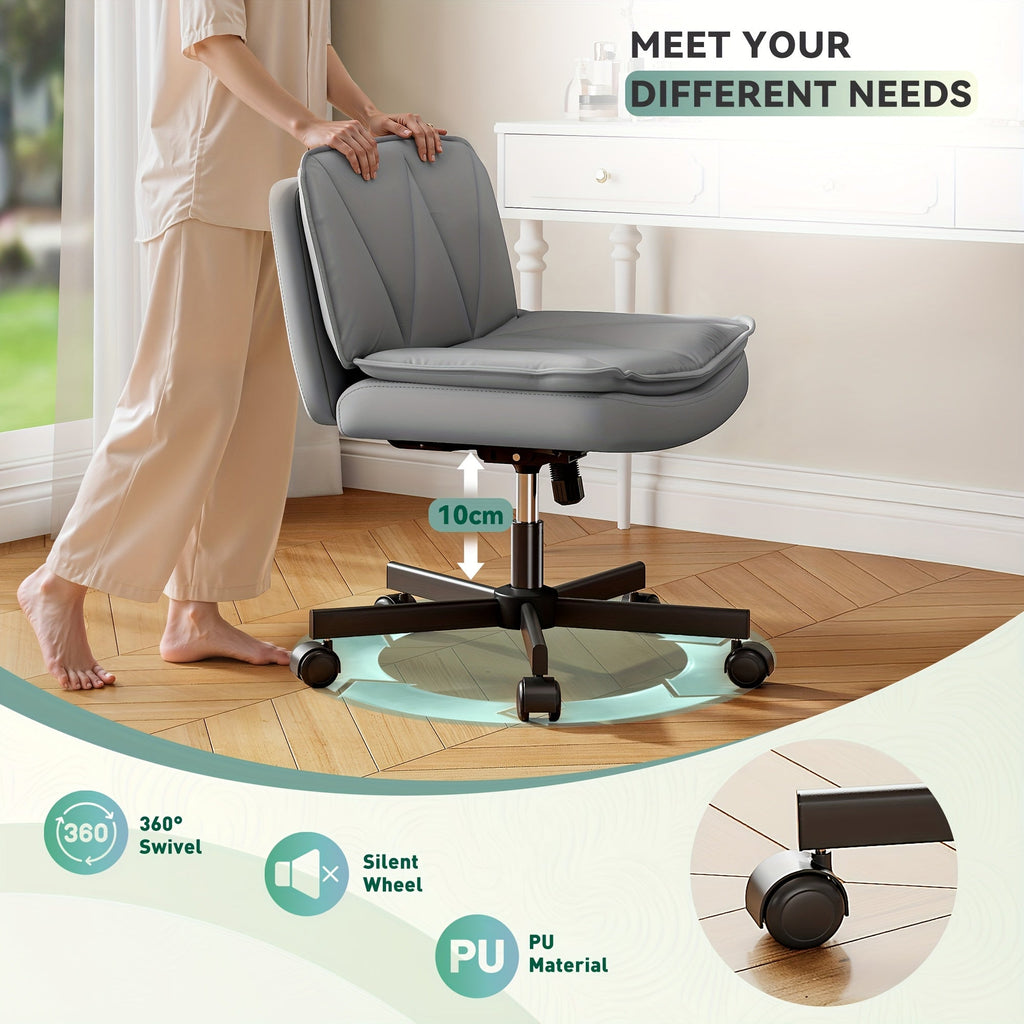 27" Wide Criss Cross Office Chair - Modern Armless Swivel Desk Chair