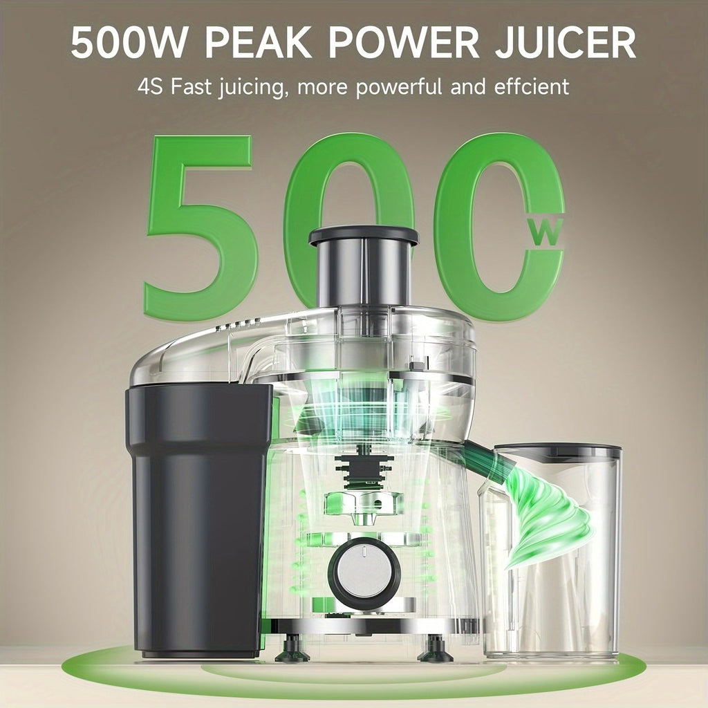500W Centrifugal Juicer Machine, 3-Speed Fruit & Vegetable Extractor
