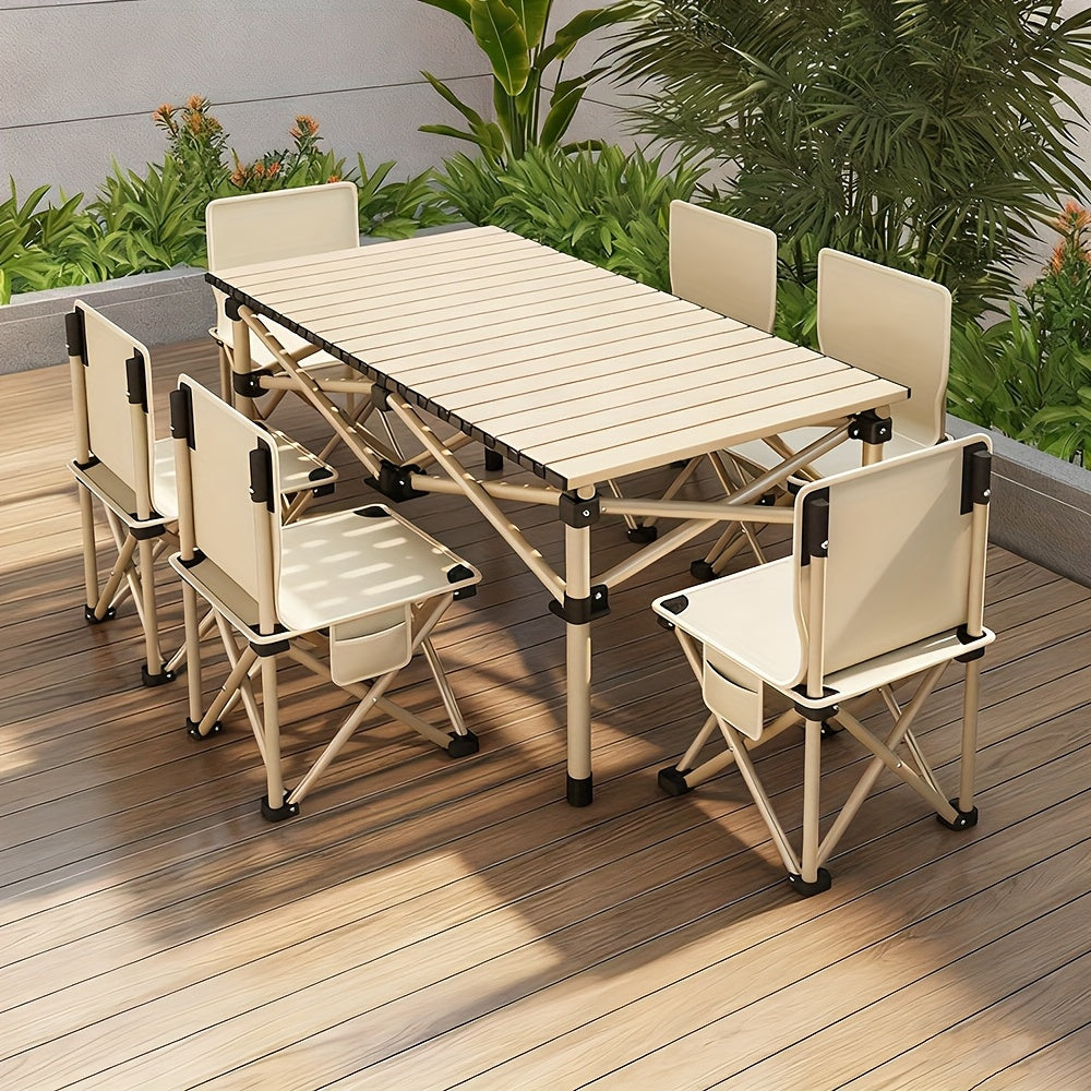 Portable Folding Camping Table, Adjustable Height Picnic Table