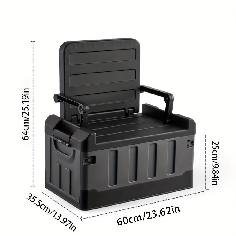 Foldable Camping Stool with Backrest and Storage Bag for Outdoors