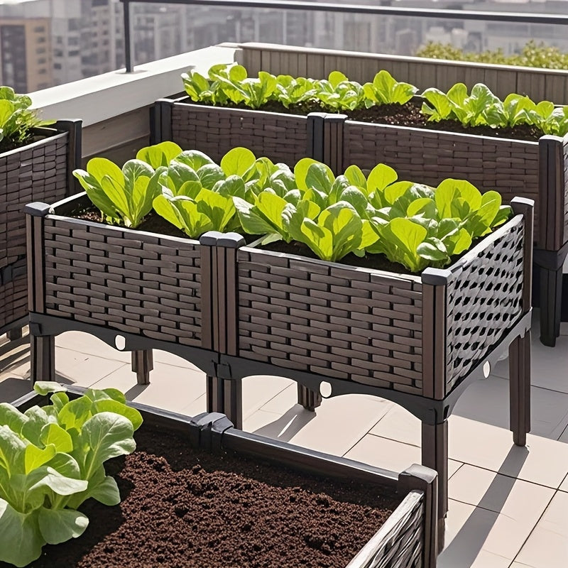 Raised Garden Bed Planter Box for Balcony Patio Vegetable Plants
