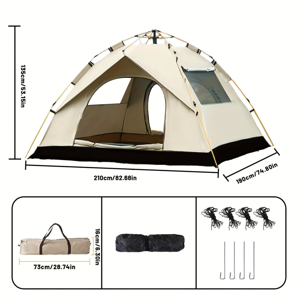 3-4 Person Instant Pop Up Camping Tent Waterproof Quick Setup