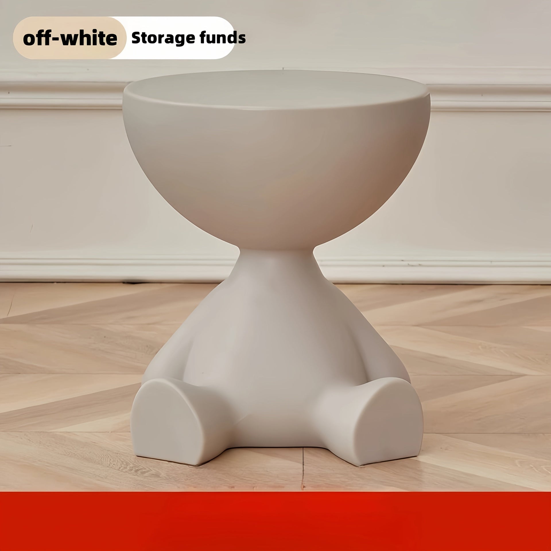 Modern Bear Side Table with Storage, Whimsical Animal Nightstand