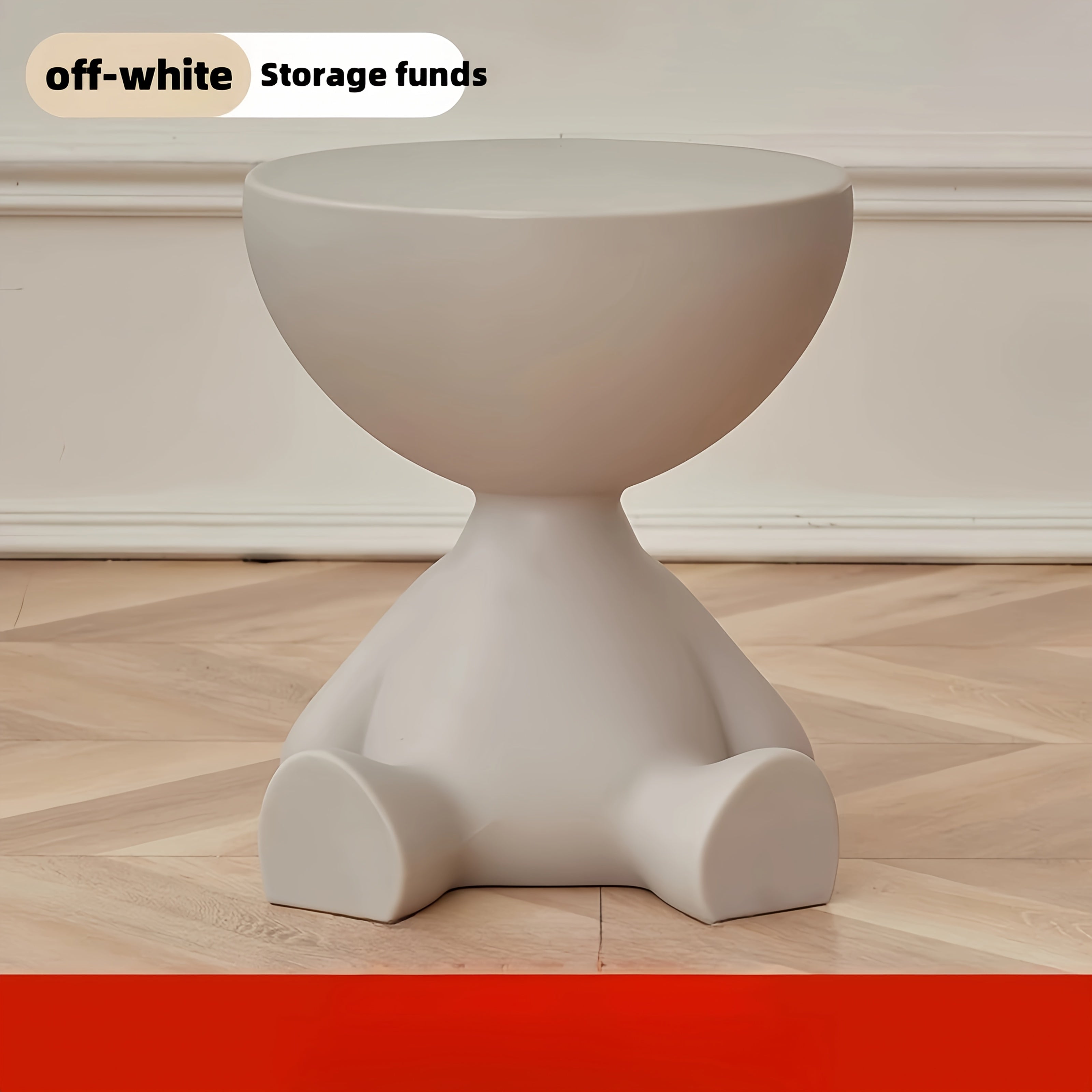 Modern Bear Side Table with Storage, Whimsical Animal Nightstand