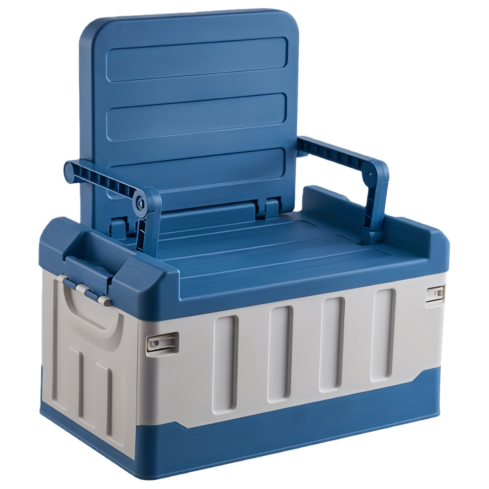 Foldable Camping Stool with Backrest and Storage Bag for Outdoors