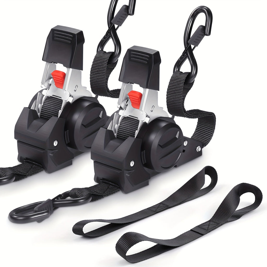 4PCS Retractable Ratchet Tie Down Straps 10FT Heavy Duty