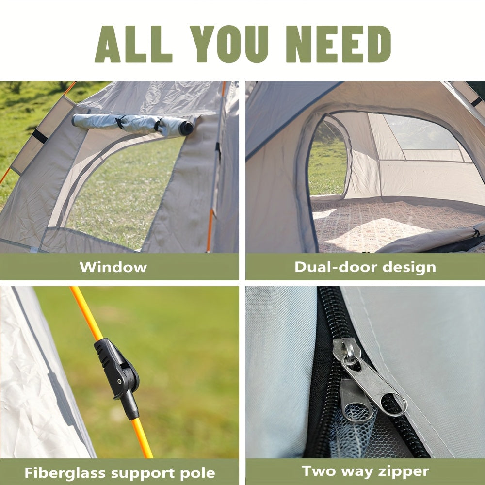 3-4 Person Instant Pop Up Camping Tent Waterproof Quick Setup