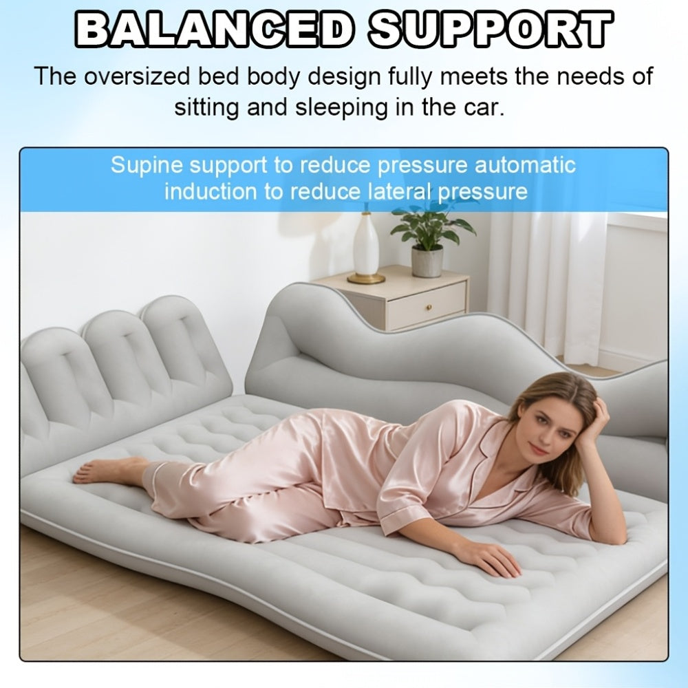 Inflatable Car Back Seat Mattress for SUV Travel with Pump & Pillows
