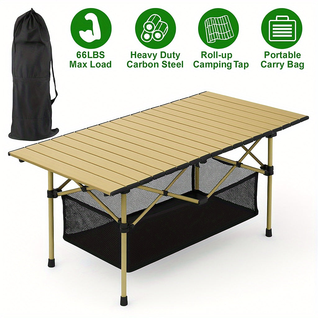 Portable Folding Camping Table, Adjustable Height Picnic Table