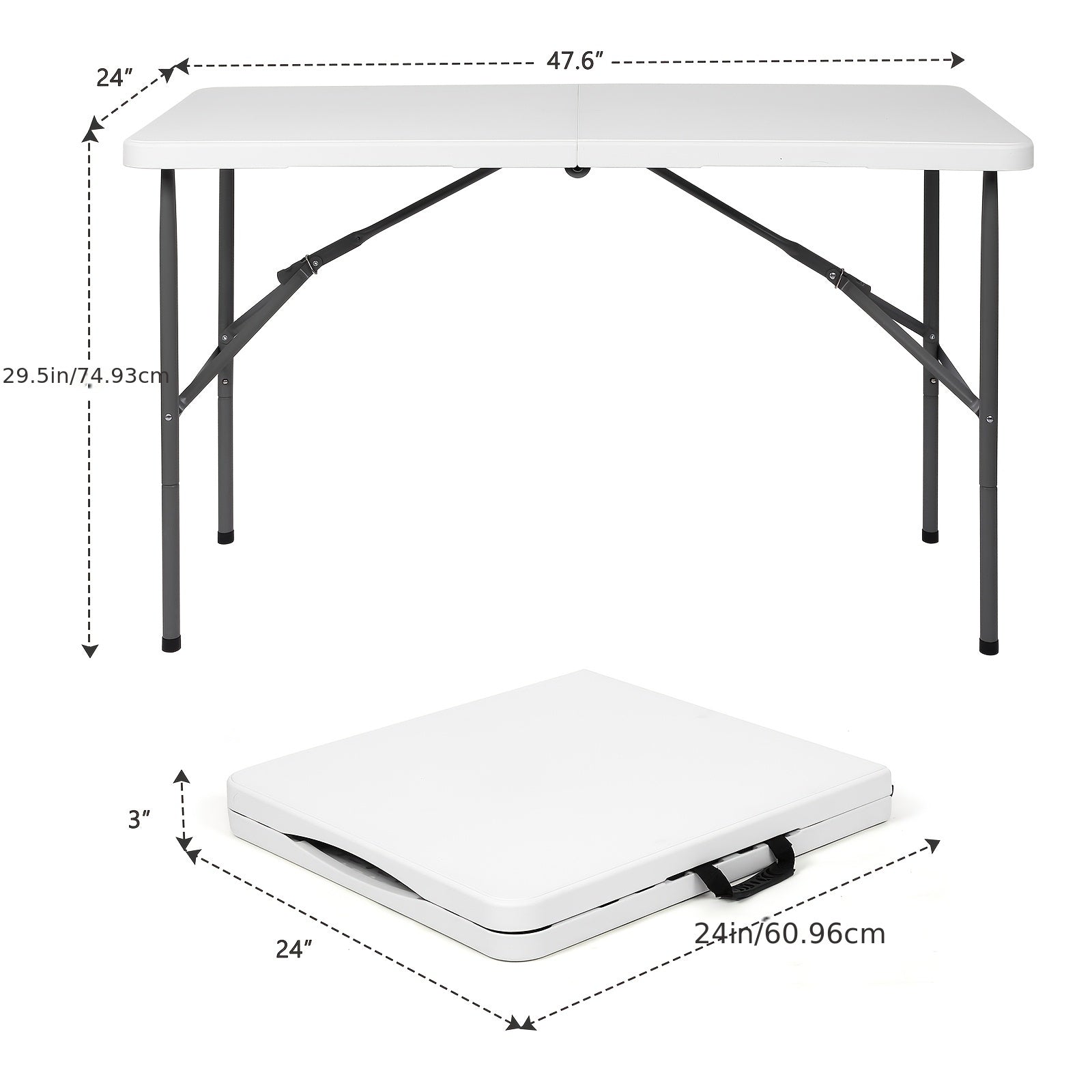 Portable Folding Table 4ft and 6ft Utility Table for Dining
