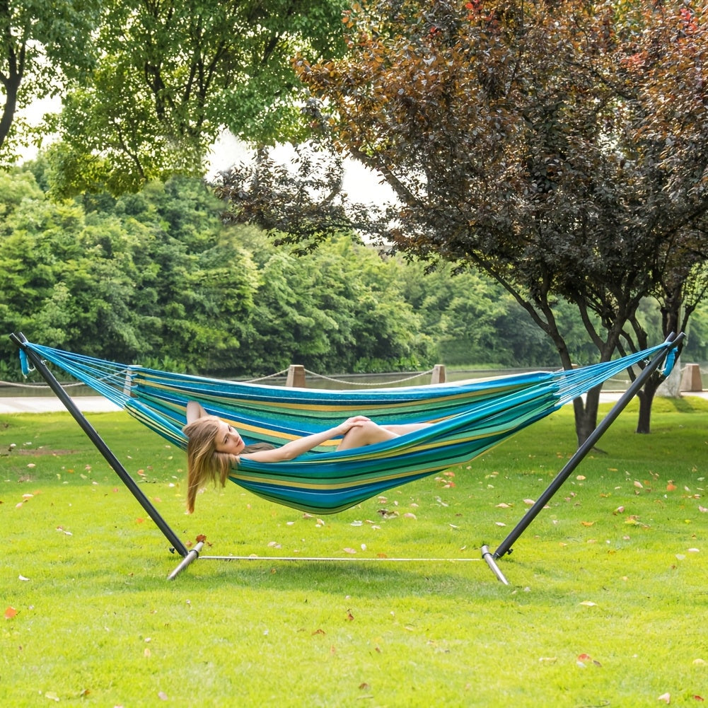 Heavy Duty Double Hammock with Steel Stand 450lbs Portable Outdoor