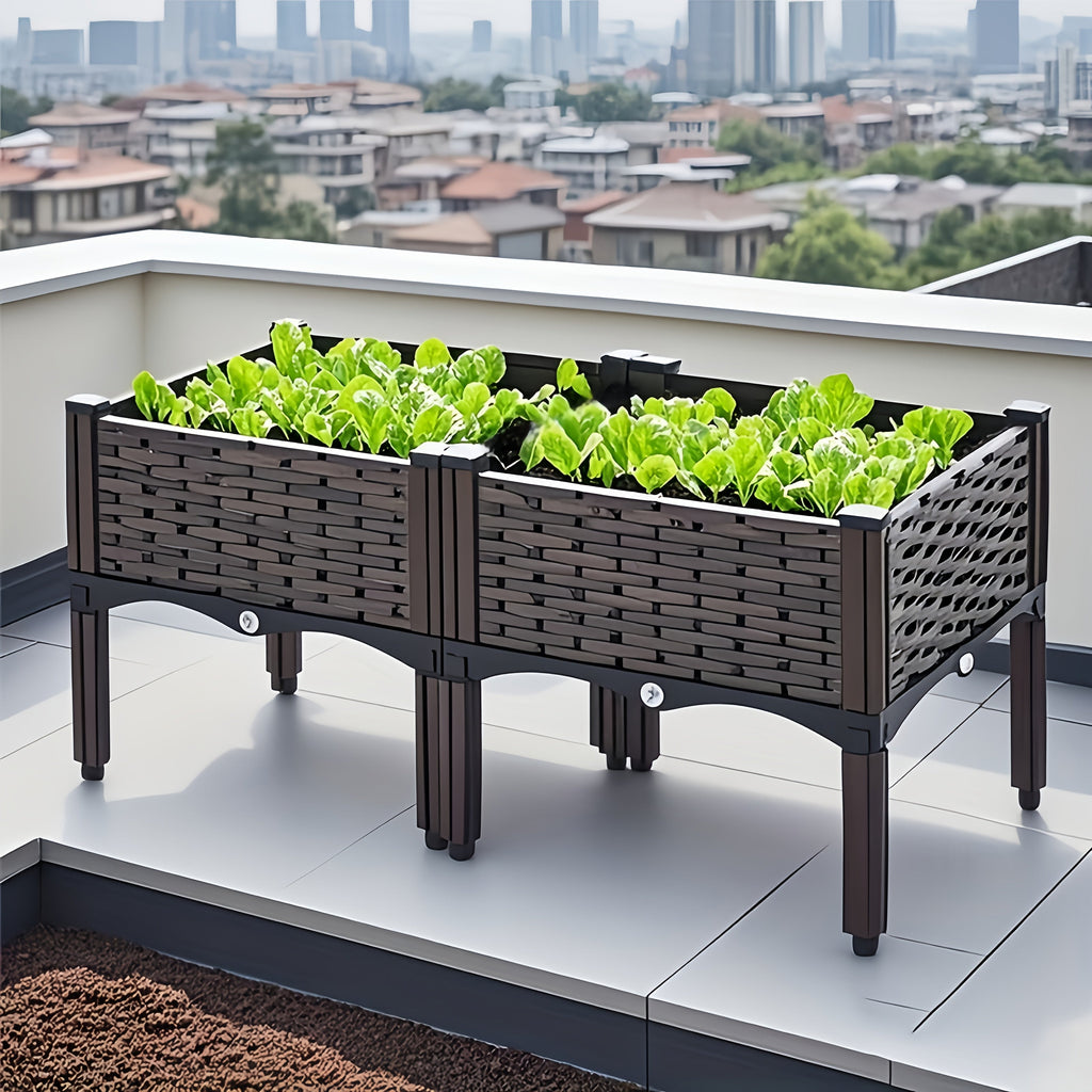 Raised Garden Bed Planter Box for Balcony Patio Vegetable Plants