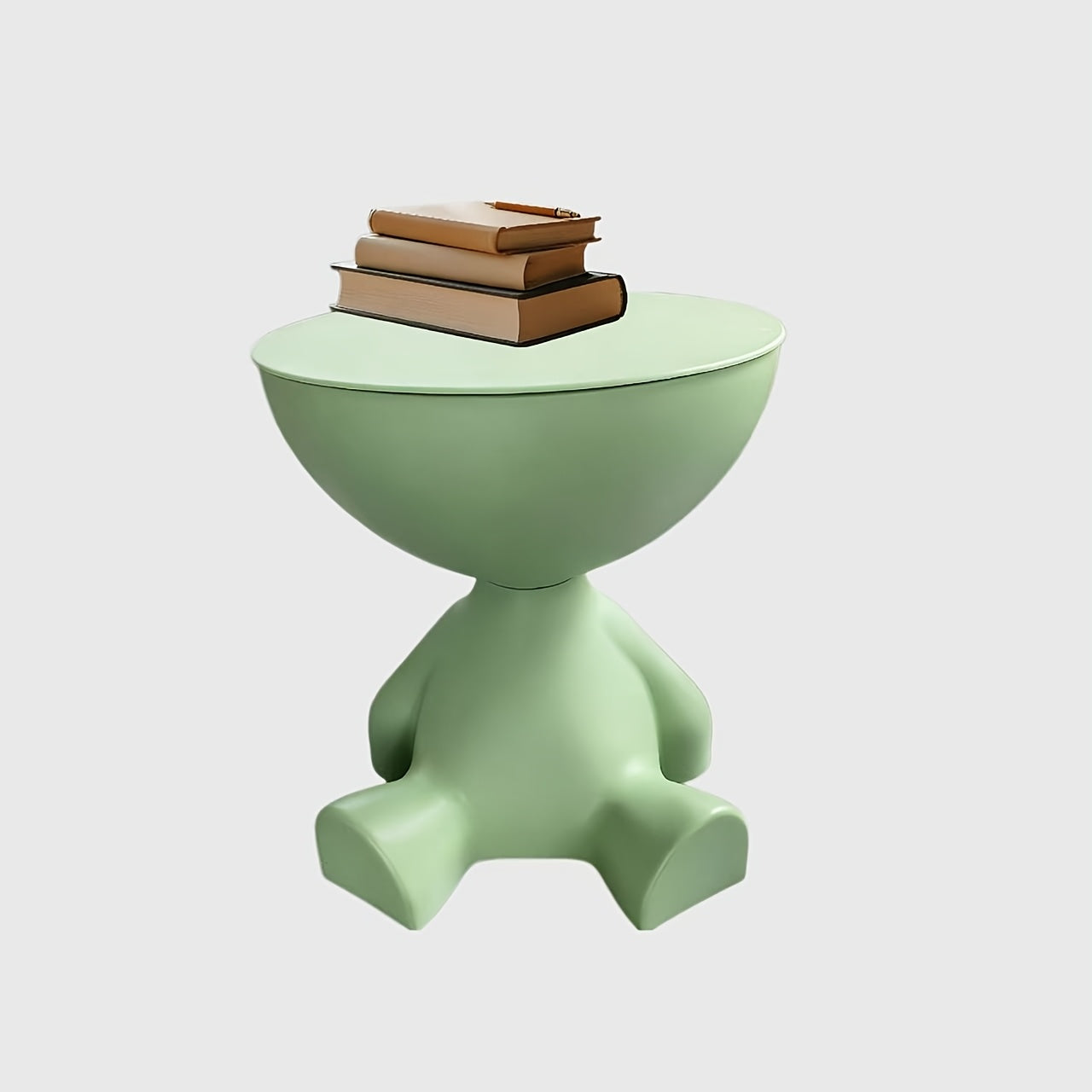 Modern Bear Side Table with Storage, Whimsical Animal Nightstand