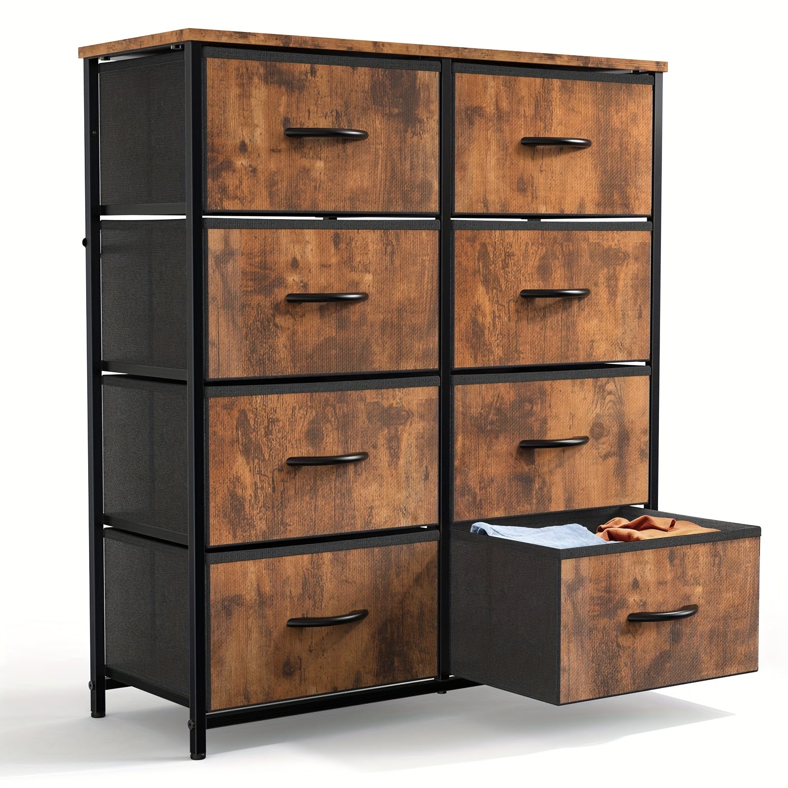 8-Drawer Fabric Dresser Organizer Chest for Bedroom and Hallway