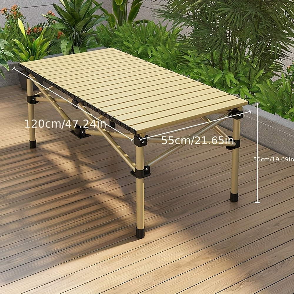 Portable Folding Camping Table, Adjustable Height Picnic Table