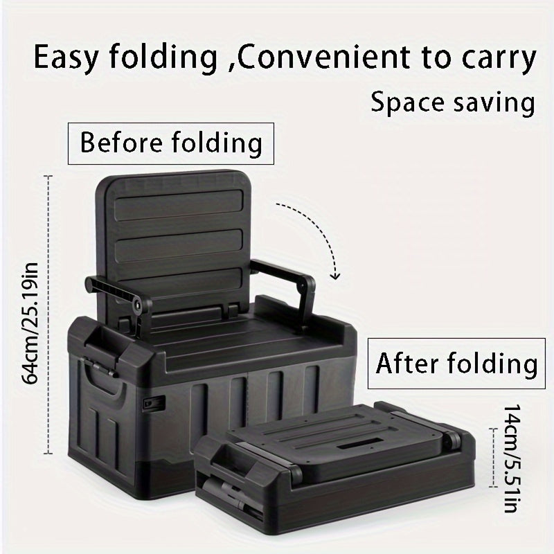 Foldable Camping Stool with Backrest and Storage Bag for Outdoors