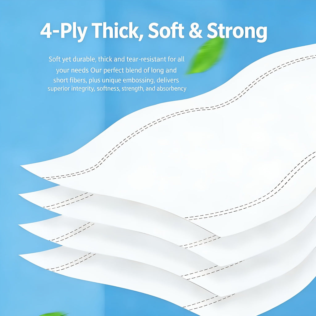 4-Ply Ultra Soft Toilet Paper - Strong Lint-Free Bath Tissue