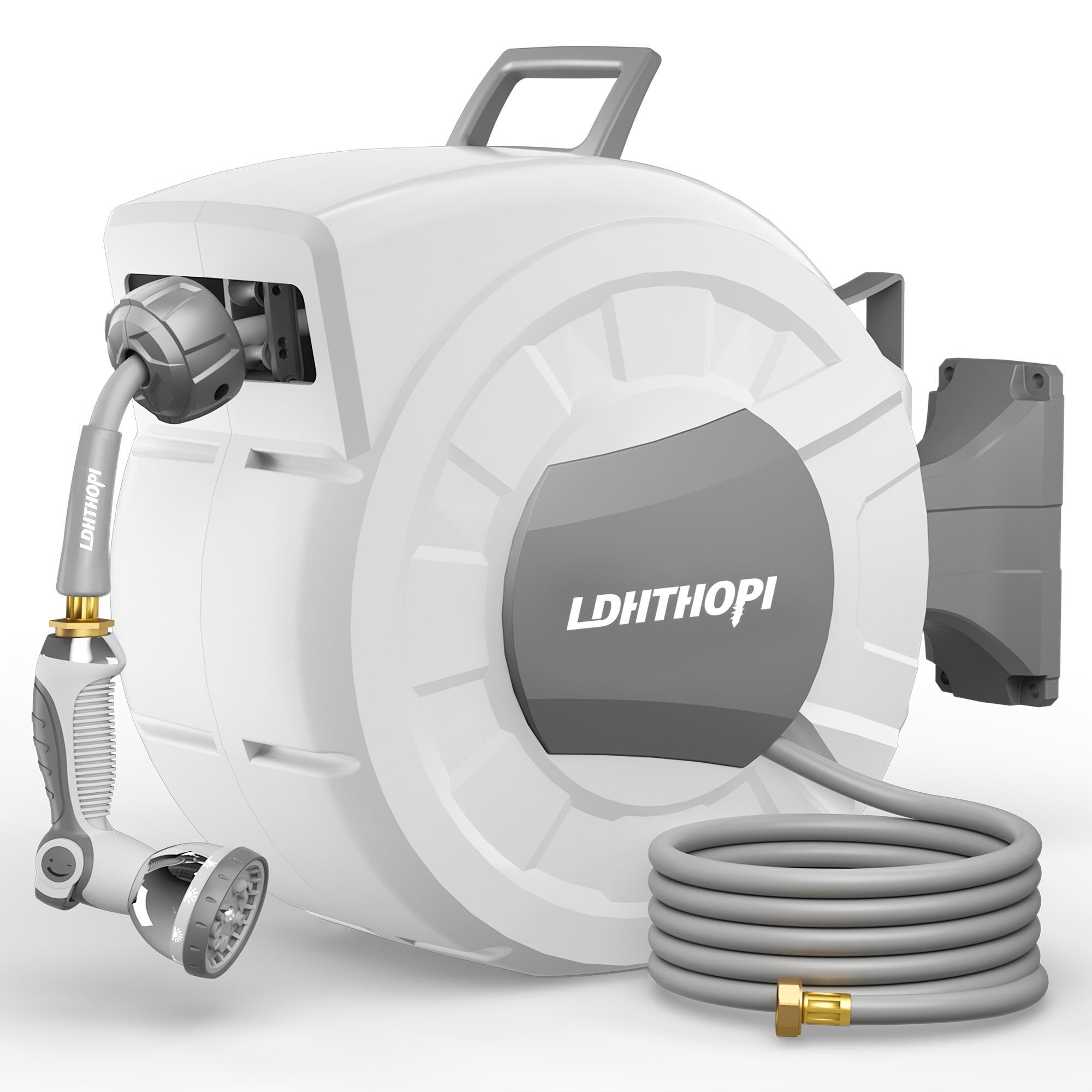 Retractable Garden Hose Reel with Auto Rewind Wall Mounted System
