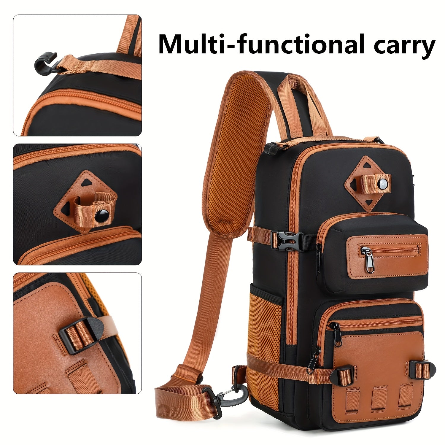 Anti-Theft Sling Bag Crossbody Chest Backpack with USB Waterproof