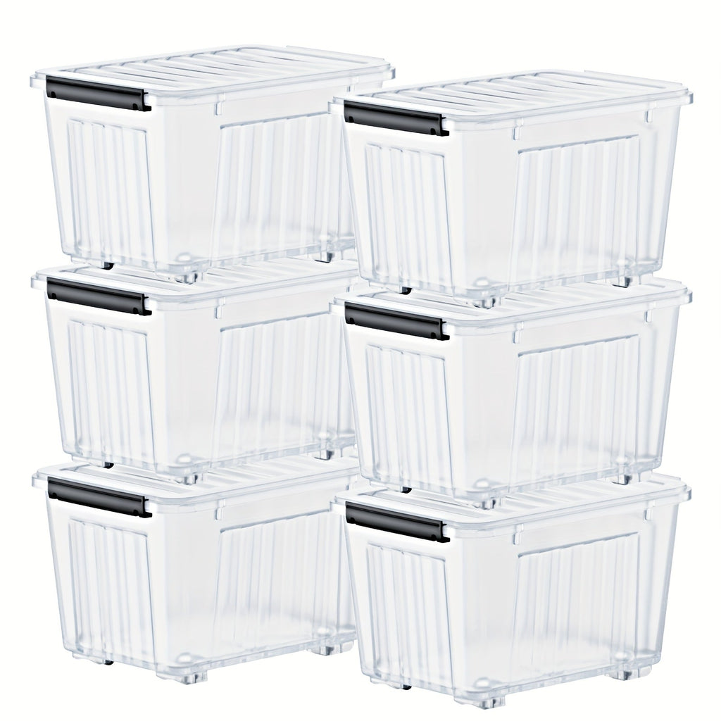 Heavy Duty 72/97QT Stackable Storage Box with Wheels & Lid