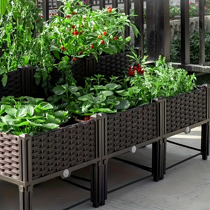 Raised Garden Bed Planter Box for Balcony Patio Vegetable Plants