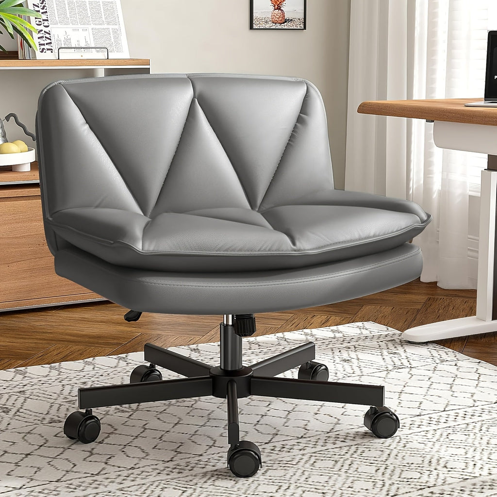 27" Wide Criss Cross Office Chair - Modern Armless Swivel Desk Chair
