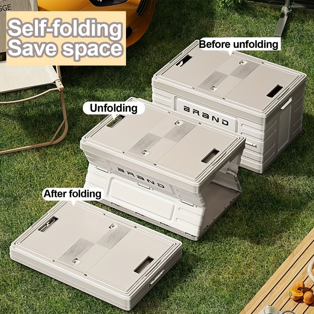 Foldable Storage Box with Wheels and Lid - Portable Organizer