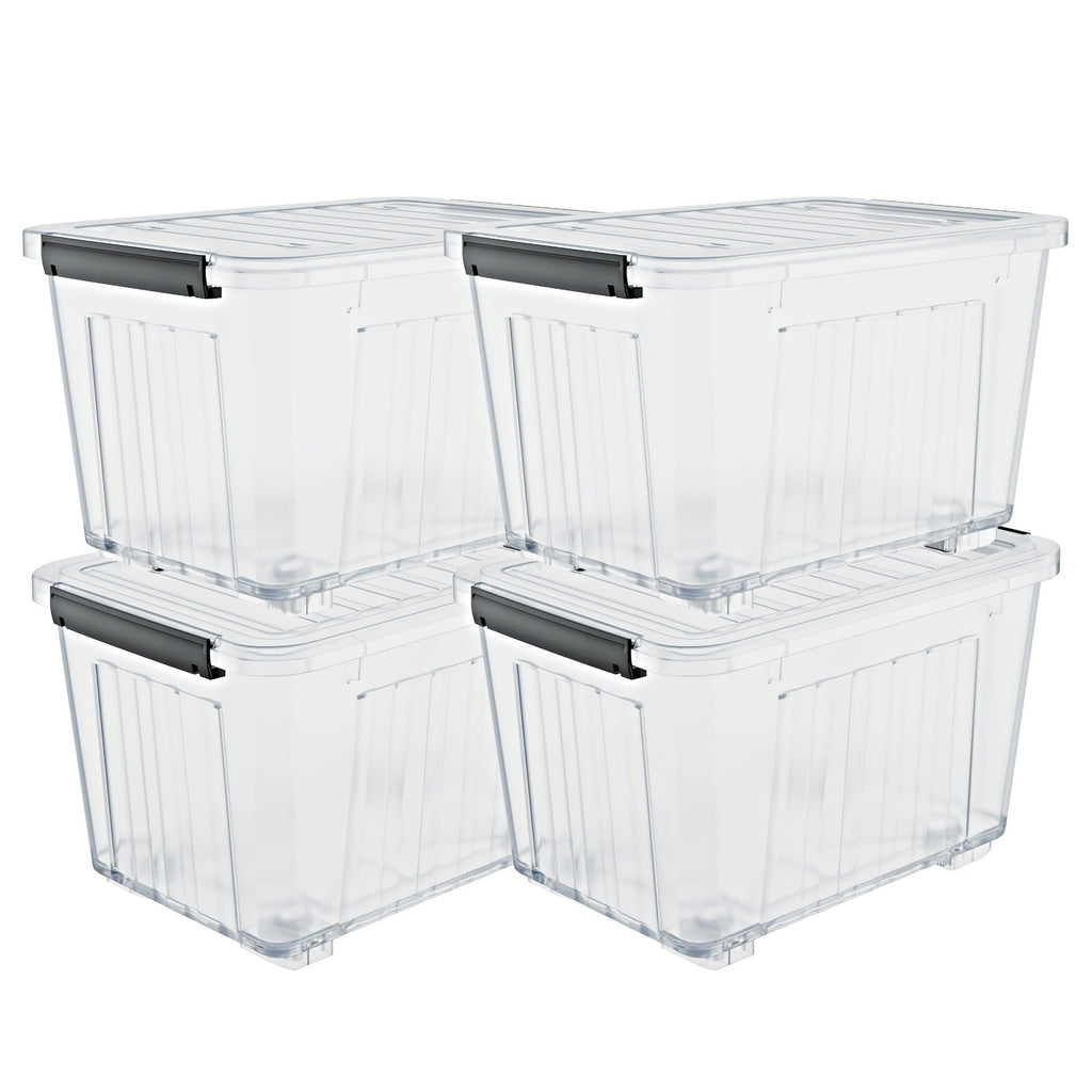 Heavy Duty 72/97QT Stackable Storage Box with Wheels & Lid