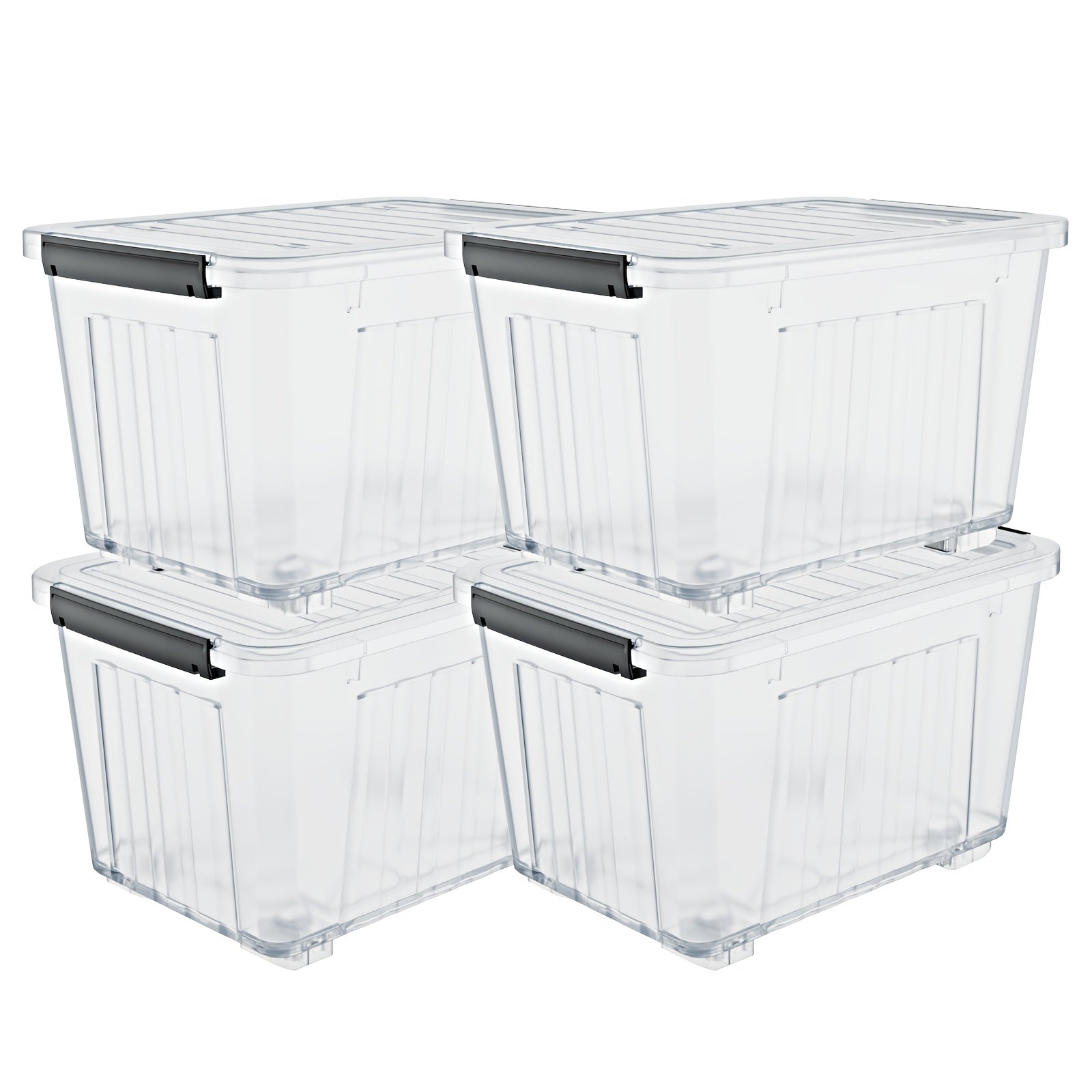 Heavy Duty 72/97QT Stackable Storage Box with Wheels & Lid