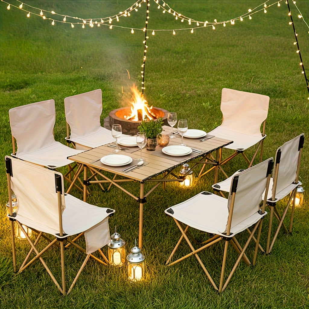 Portable Folding Camping Table, Adjustable Height Picnic Table