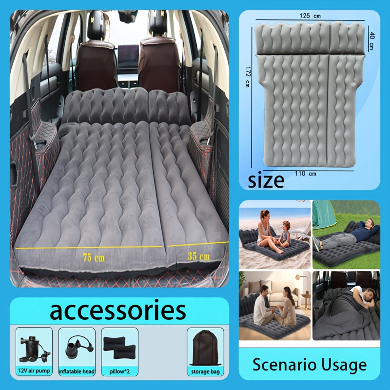 Inflatable Car Back Seat Mattress for SUV Travel with Pump & Pillows